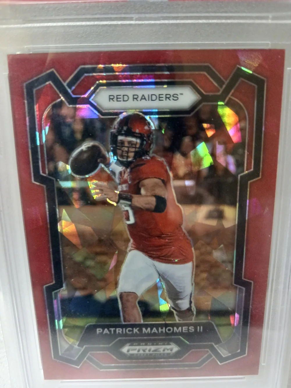 Patrick Mahomes II 2024 Prizm Draft Picks Red Ice Football Card PSA 9 - Picture 2 of 4